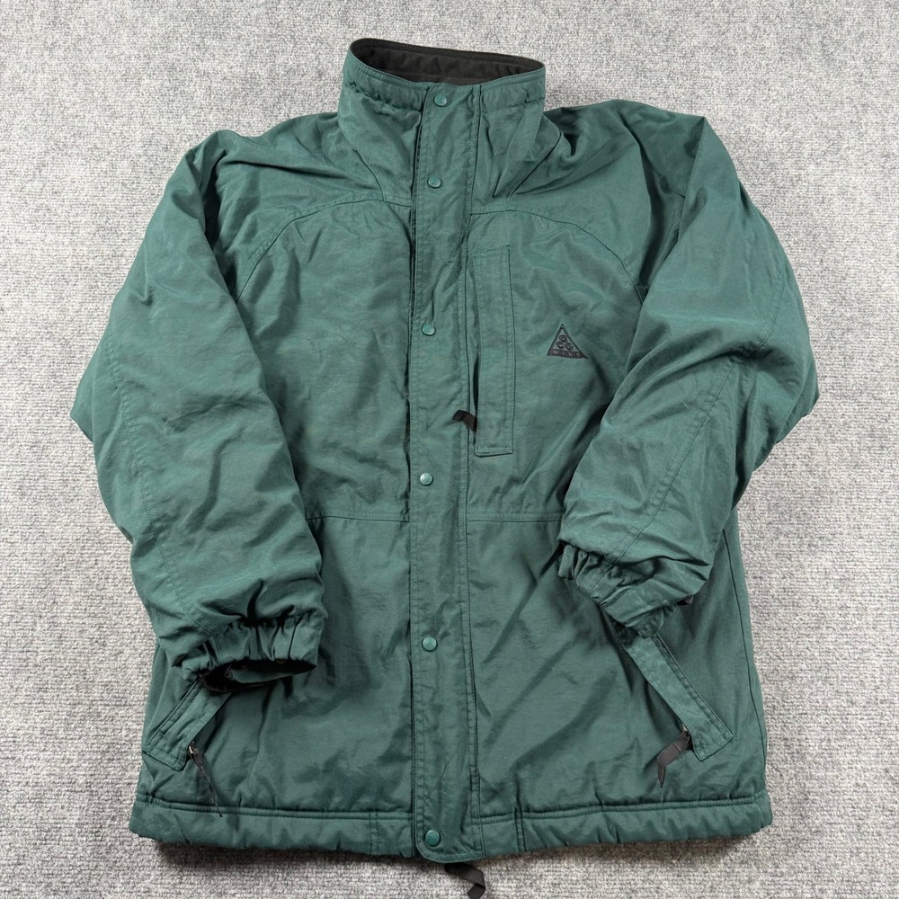 Nike ACG Jacket Mens Small Green Vintage All Conditions Gear Puffer Parka